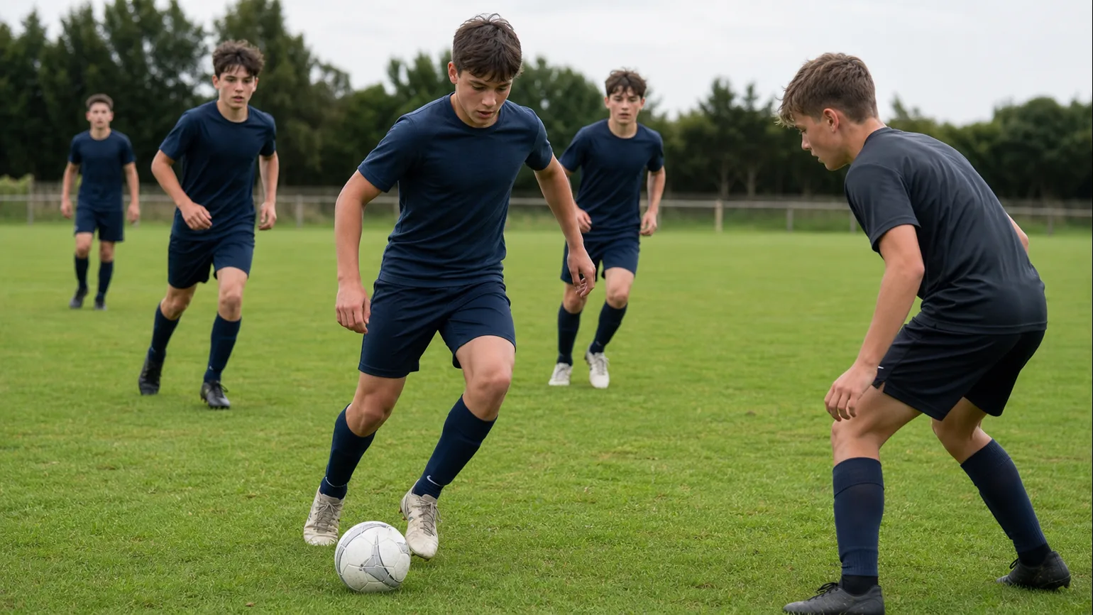 A source-aligned illustrative visual for The Half-Second That Is Crucial If You Want To Become A Pro: an anonymous youth footballer...