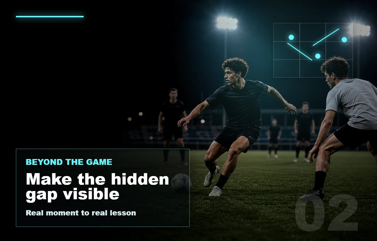 Section visual for Beyond the Game lessons showing a football moment becoming a lesson
